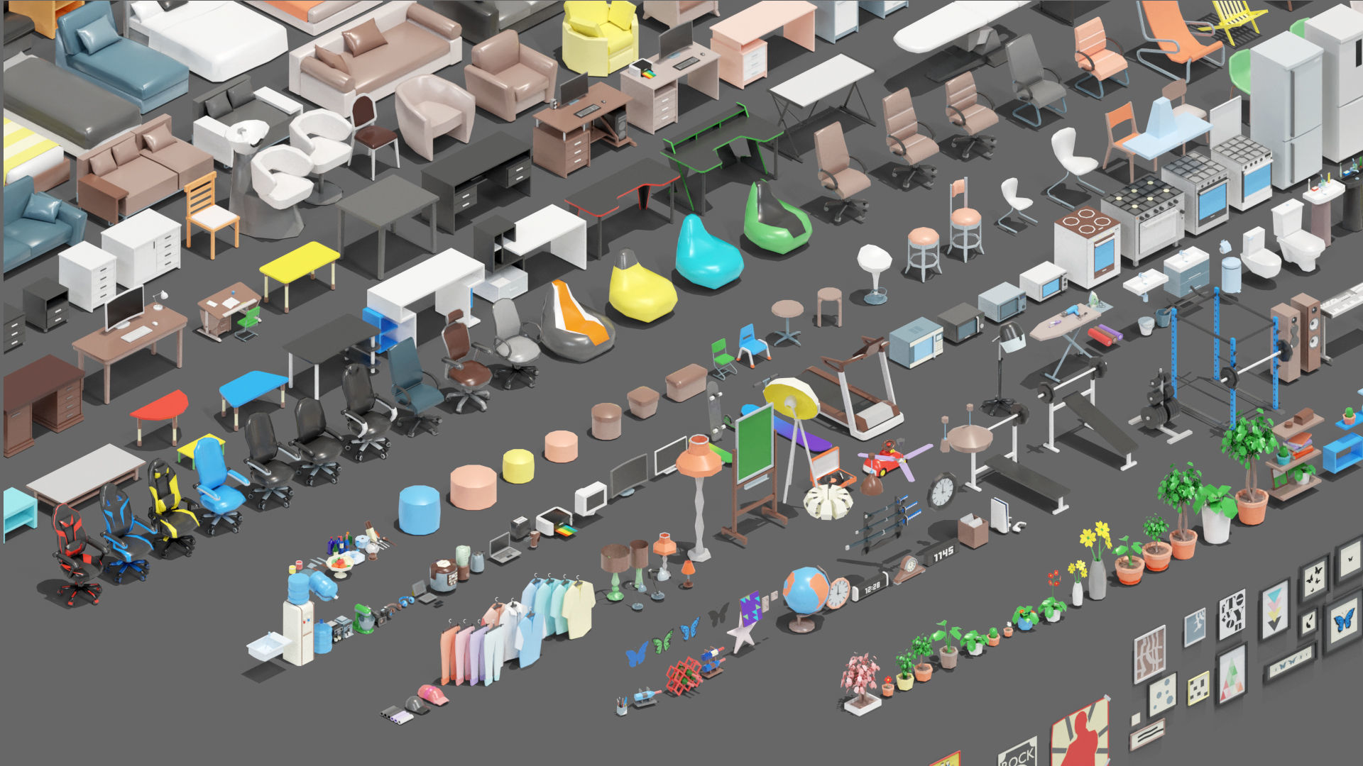 low poly interior 12 Low-poly 3D model_4