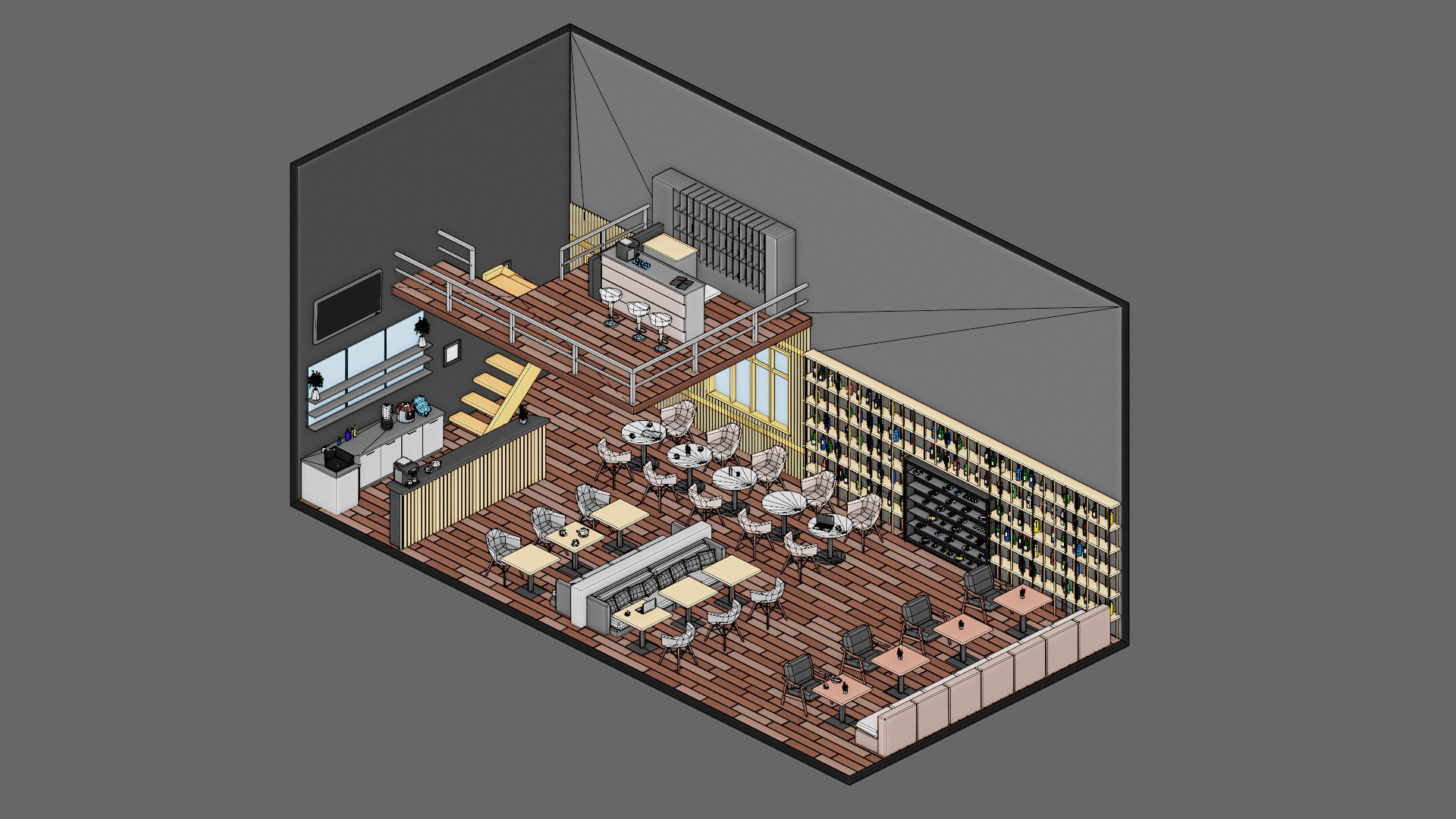 low poly interior 12 Low-poly 3D model_34