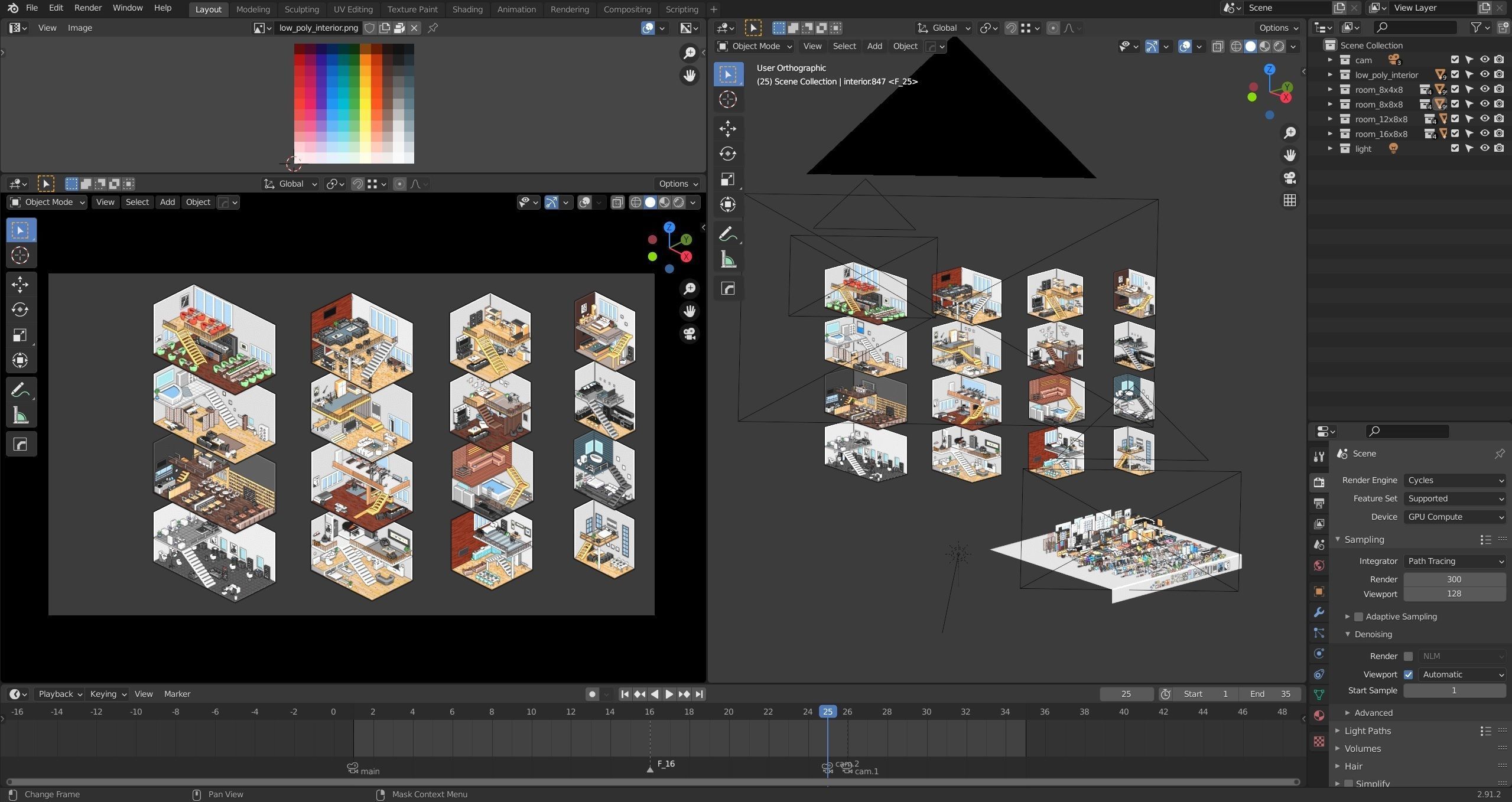 low poly interior 12 Low-poly 3D model_37