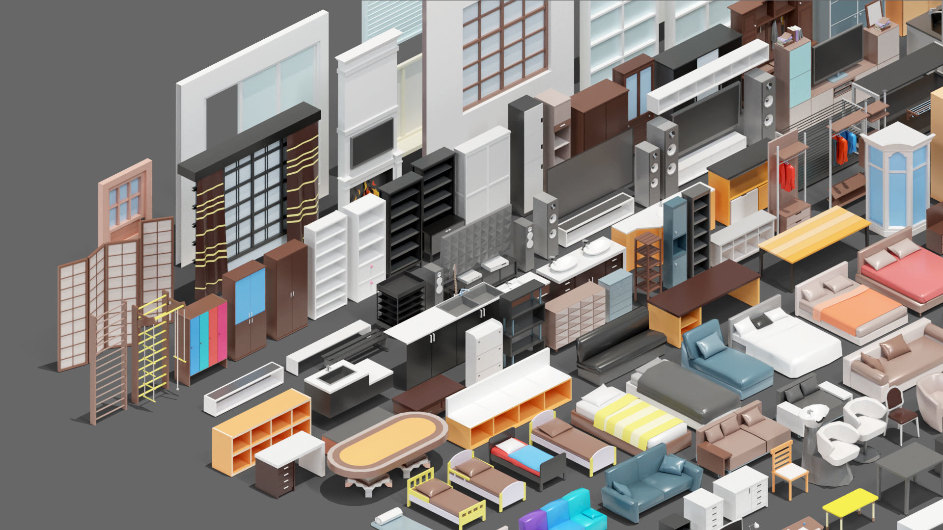 low poly interior 12 Low-poly 3D model_3