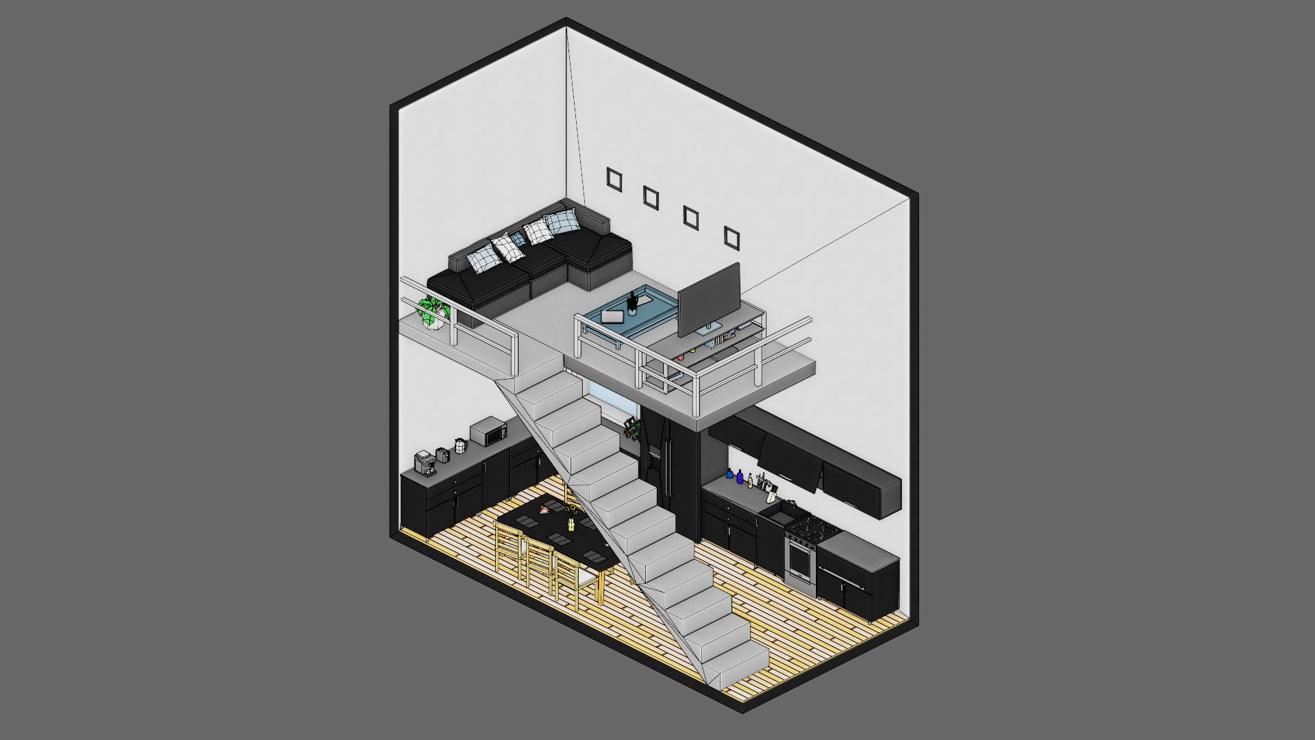 low poly interior 12 Low-poly 3D model_23