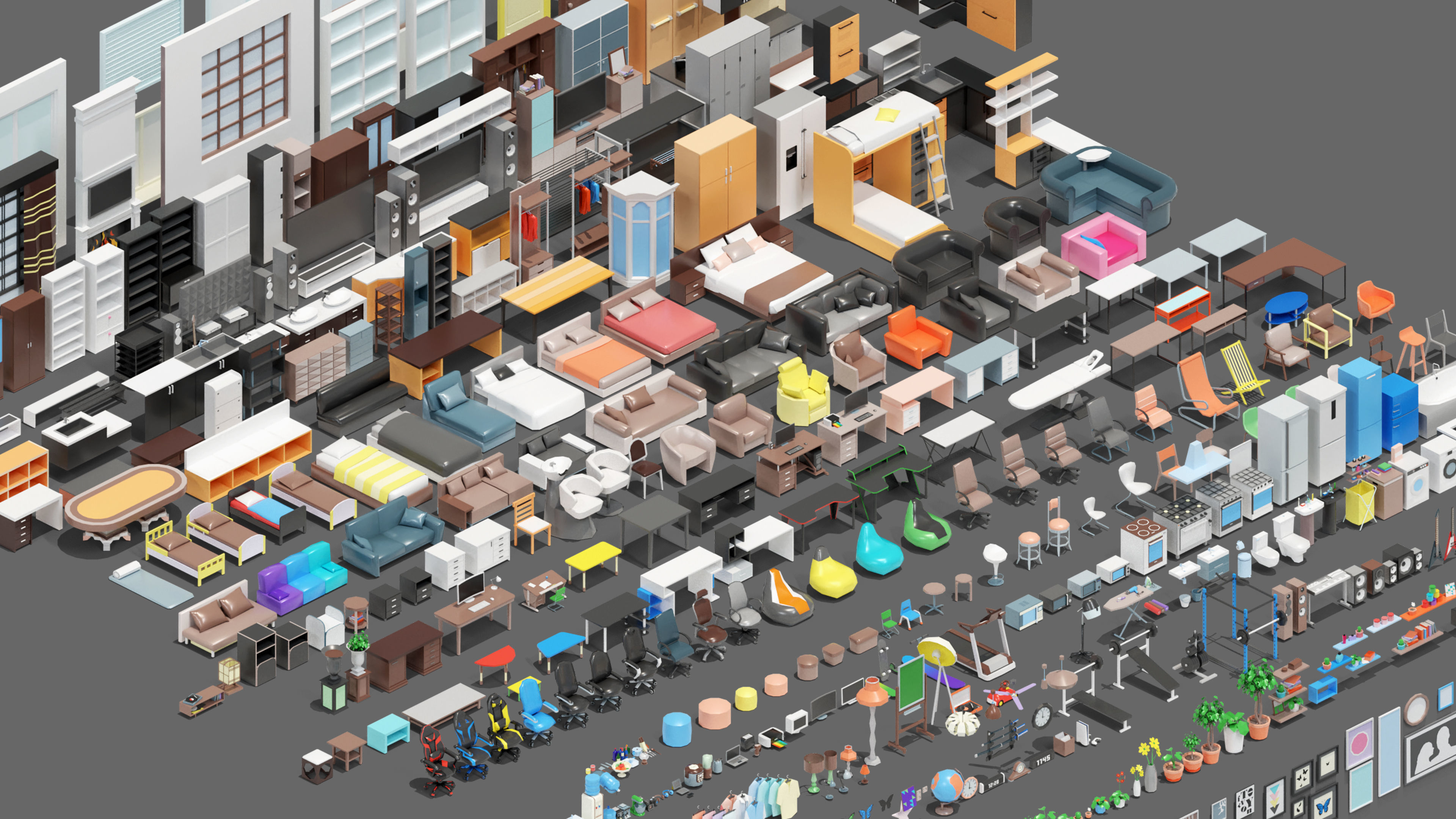 low poly interior 12 Low-poly 3D model_1