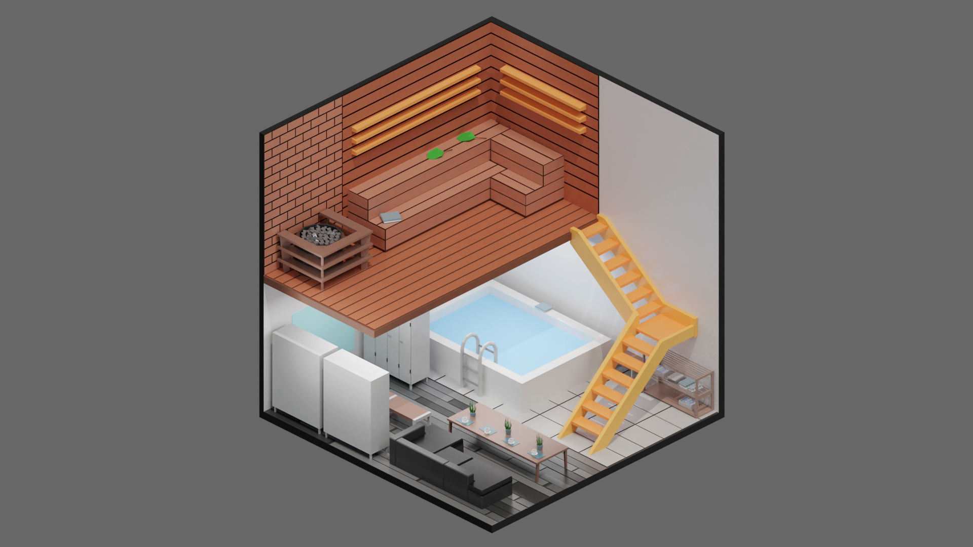 low poly interior 12 Low-poly 3D model_14