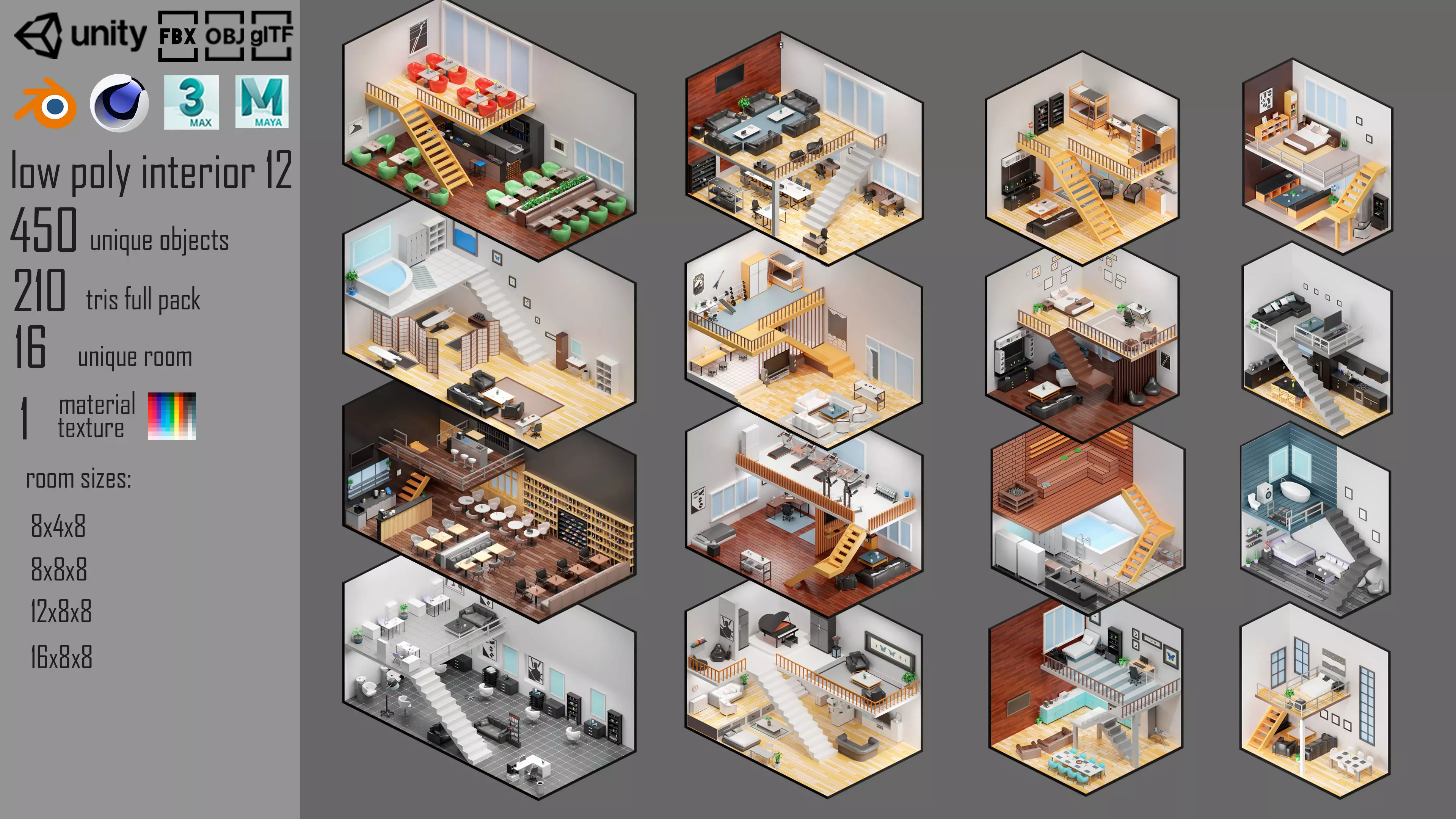 low poly interior 12 Low-poly 3D model_0