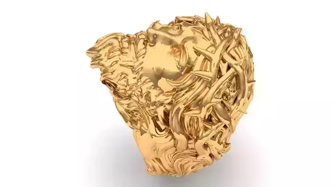 Anillo Rostro Jesus -jesus face ring 3D print model
