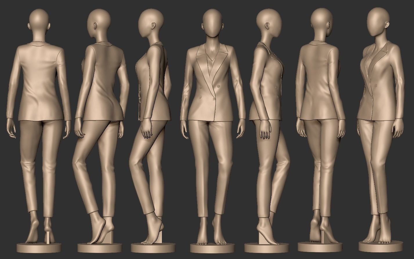 Mannequin female 3D print model_12