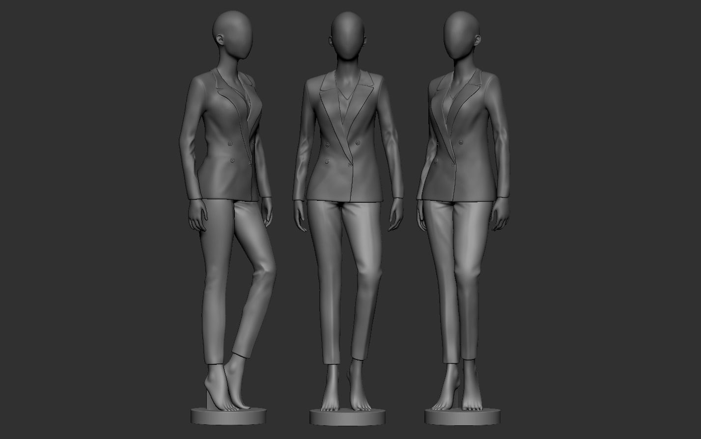 Mannequin female 3D print model_15