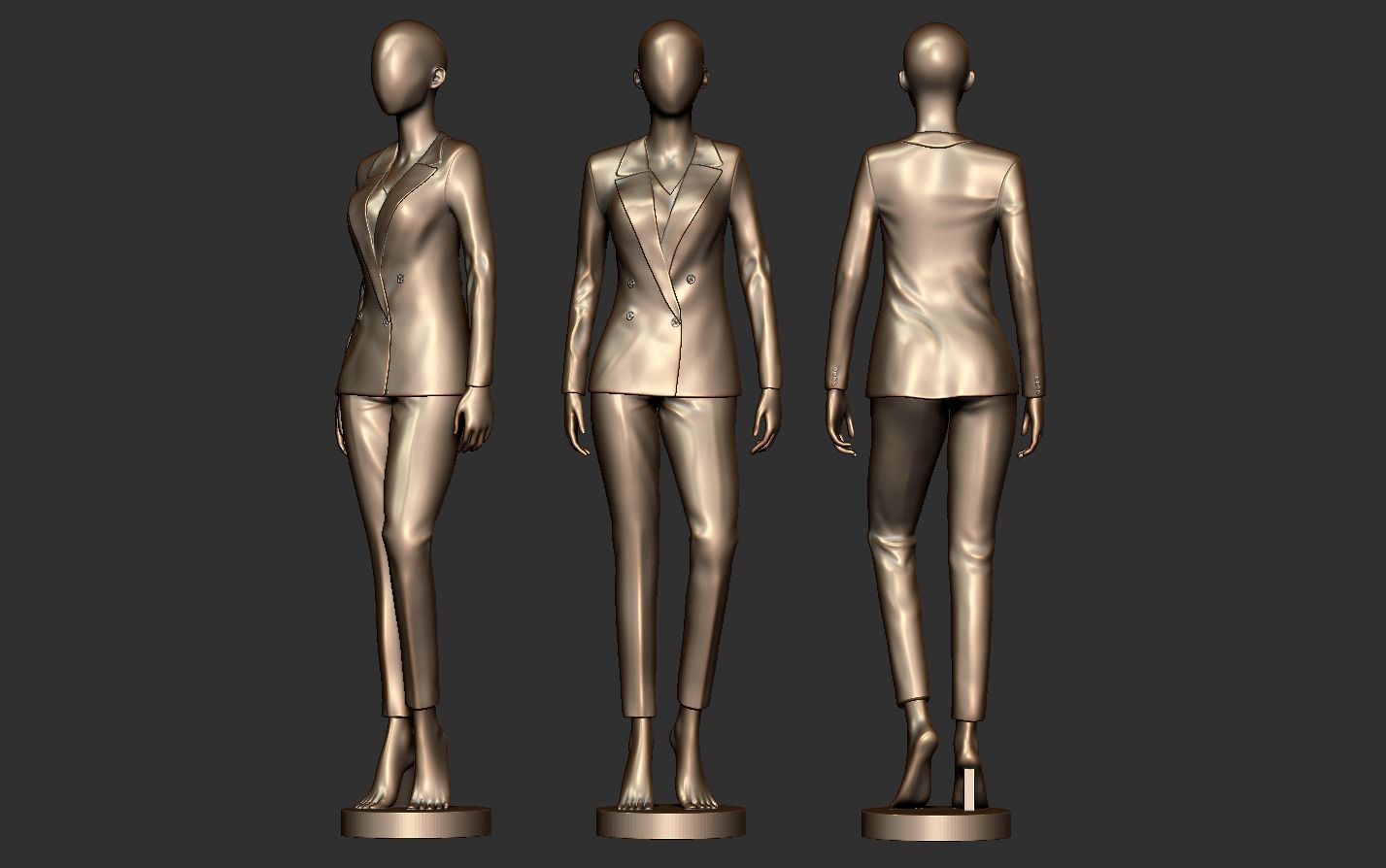 Mannequin female 3D print model_13