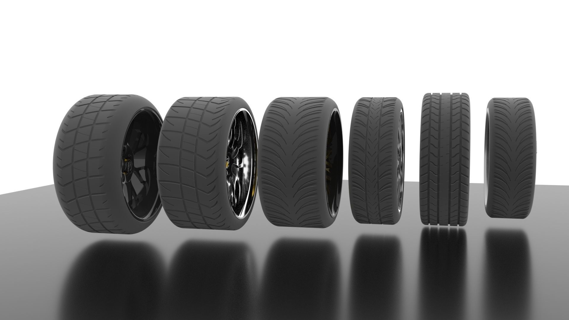 High quality aftermarket customizable tuner wheel pack 3D model_4