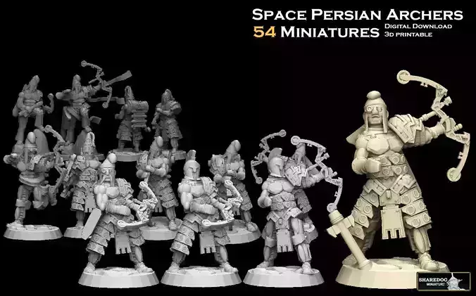 Space Persian Archers Megapack 3D print model