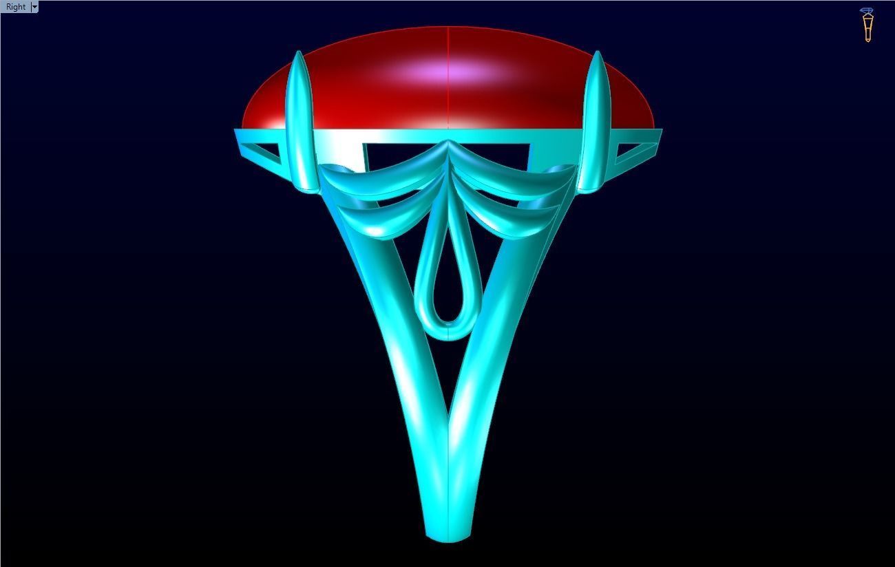 Gemstone Rings - Oval stone ring - Womens Rings 3D print model_11