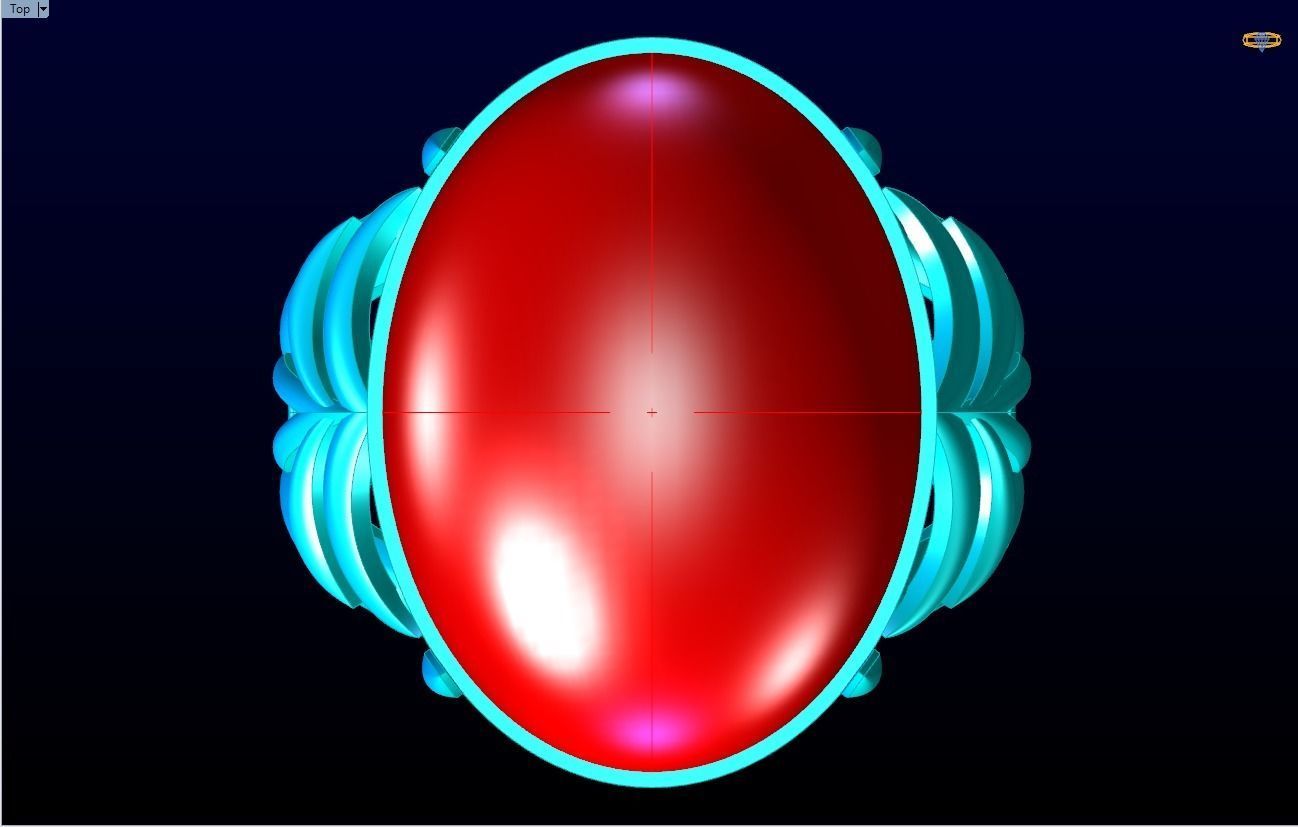 Gemstone Rings - Oval stone ring - Womens Rings 3D print model_10