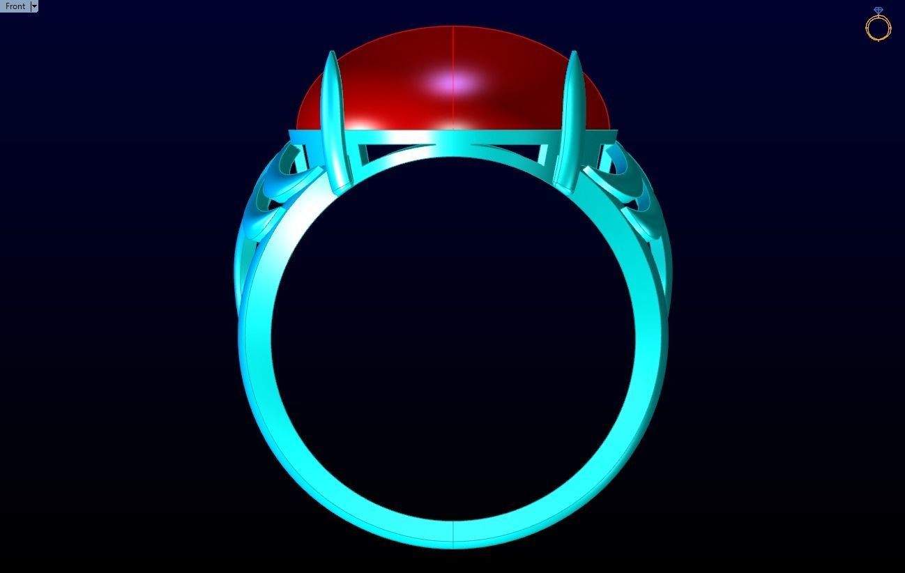 Gemstone Rings - Oval stone ring - Womens Rings 3D print model_12