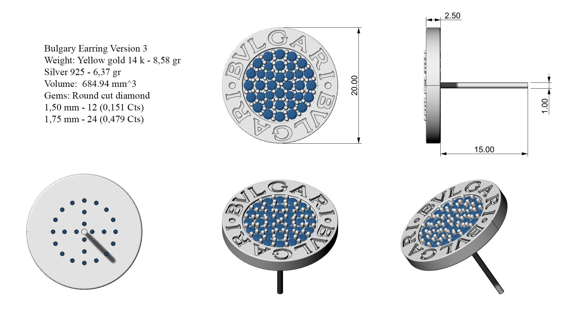 Earring Version 3 3D print model_6