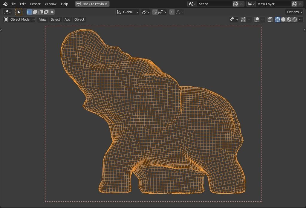 plaster elephant Low-poly 3D model_13
