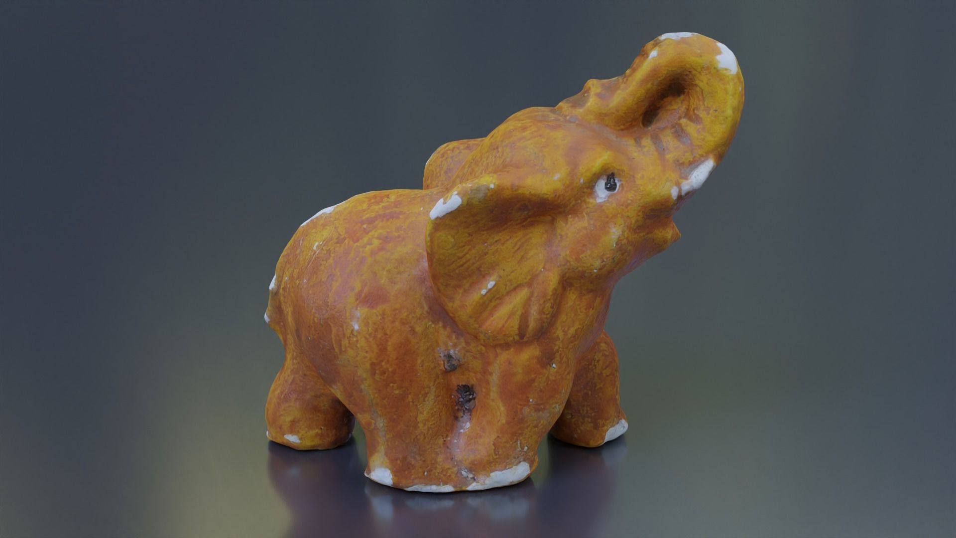 plaster elephant Low-poly 3D model_1