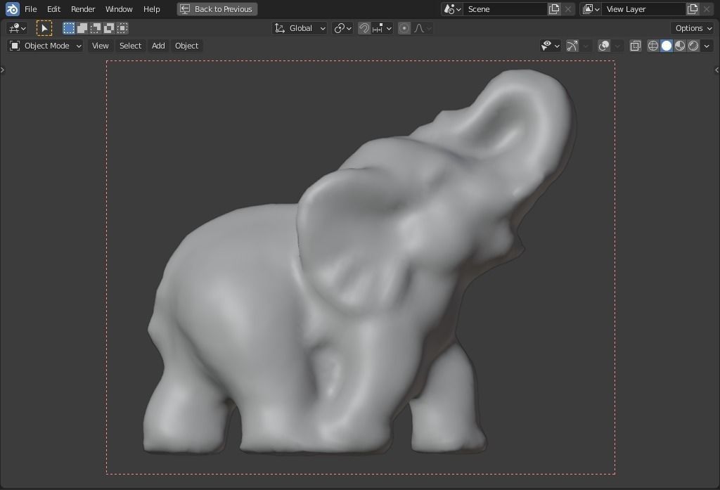 plaster elephant Low-poly 3D model_9