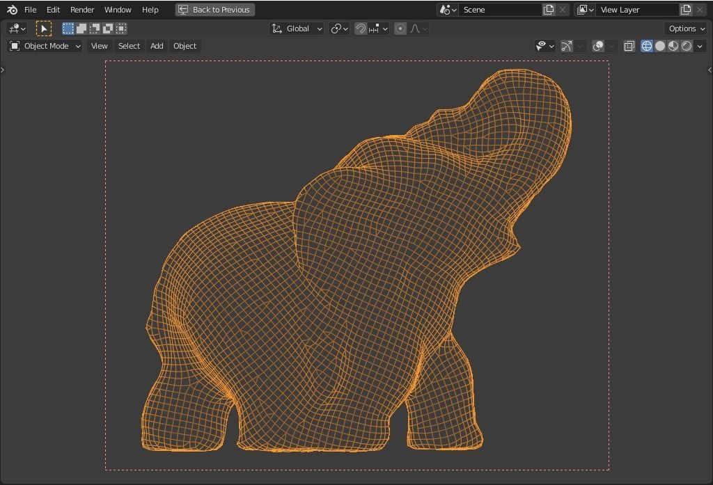 plaster elephant Low-poly 3D model_11