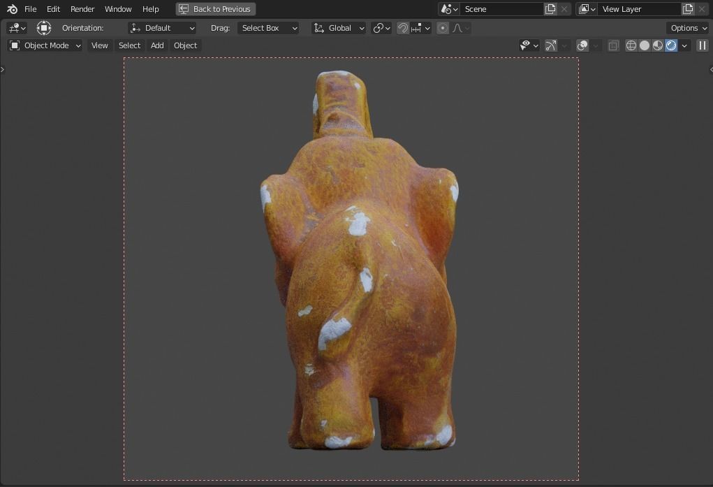 plaster elephant Low-poly 3D model_4