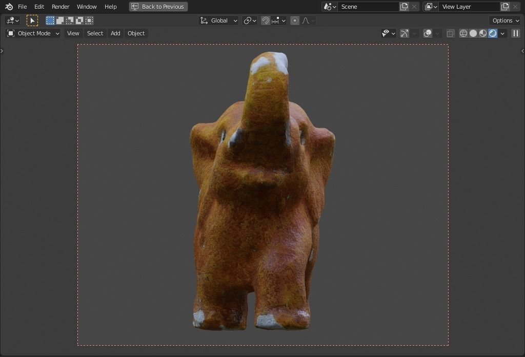 plaster elephant Low-poly 3D model_2