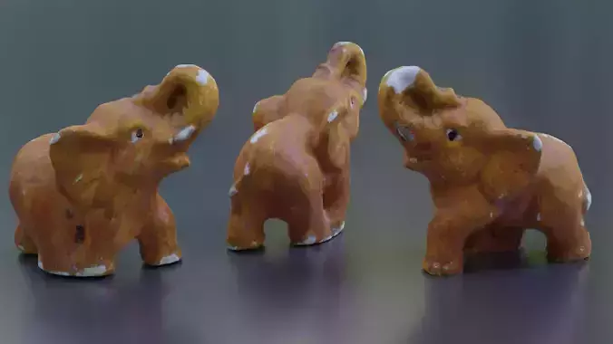 plaster elephant Low-poly 3D model