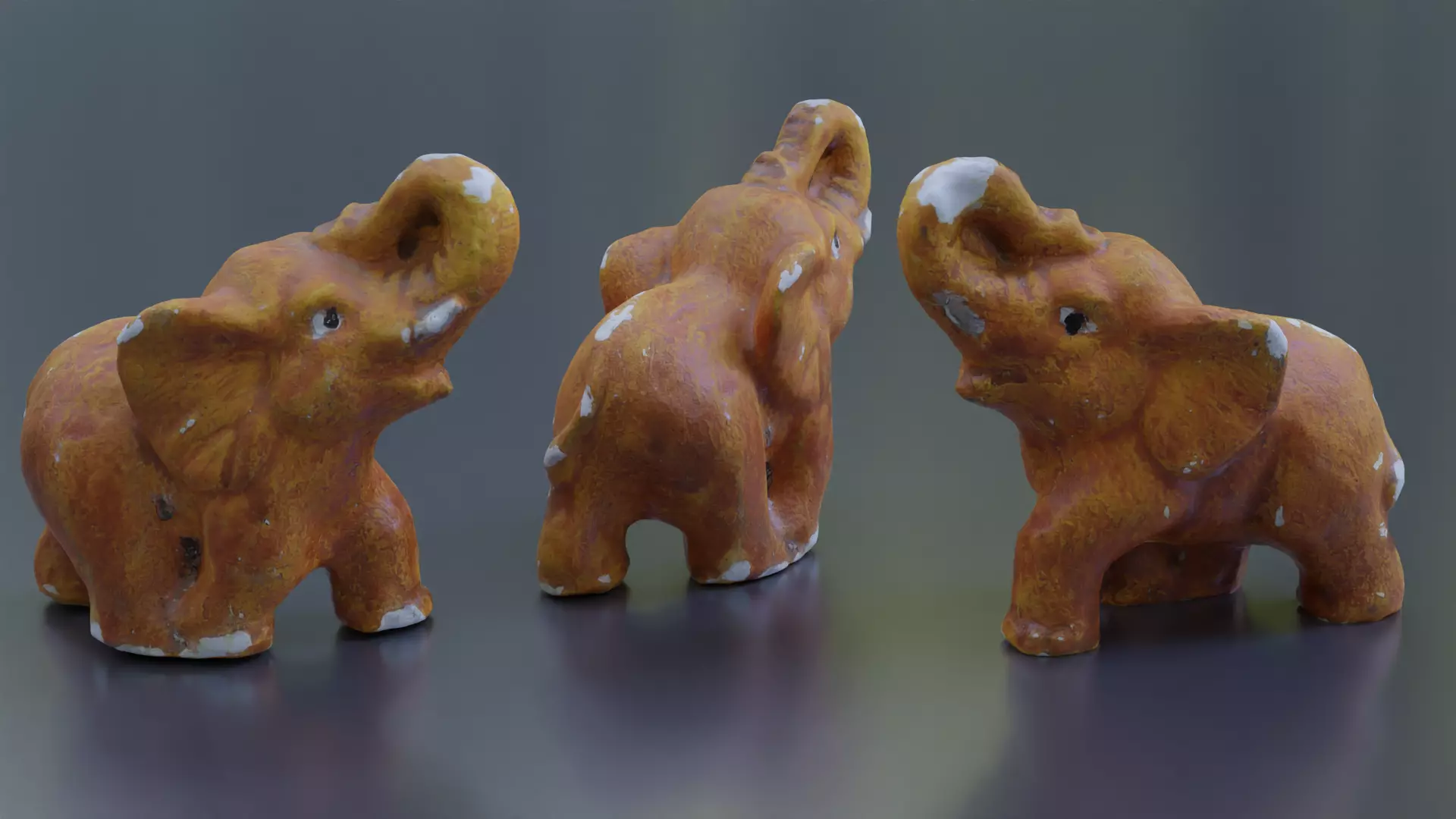 plaster elephant Low-poly 3D model_0