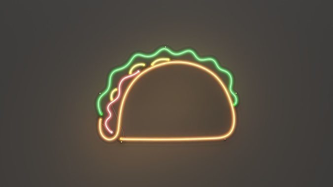 Taco - Neon Sign 3D model
