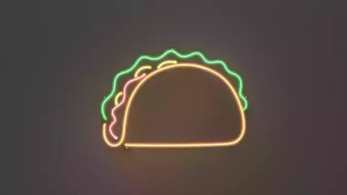 Taco - Neon Sign 3D model