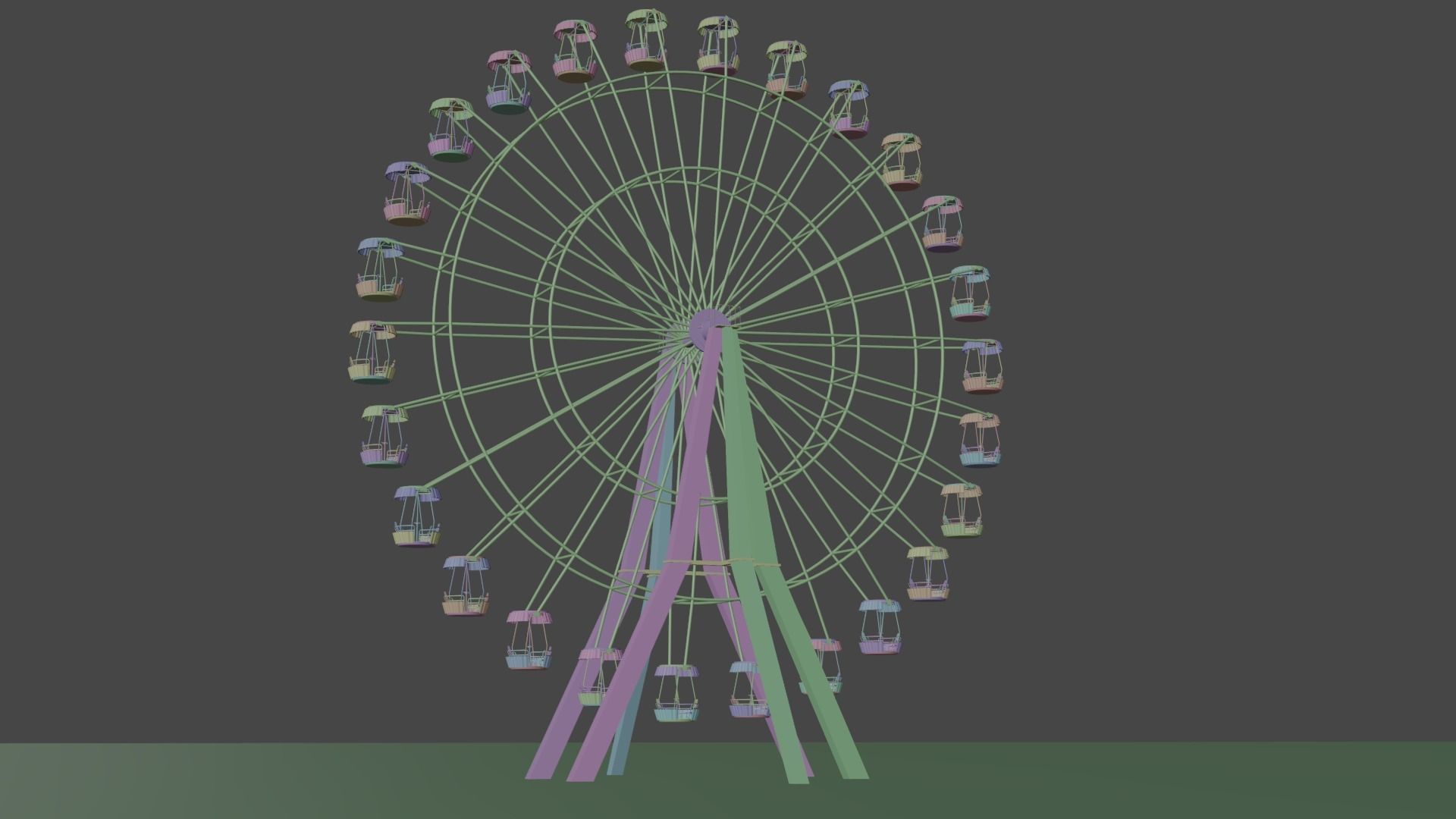 Ferris wheel Vintage 3D model_4