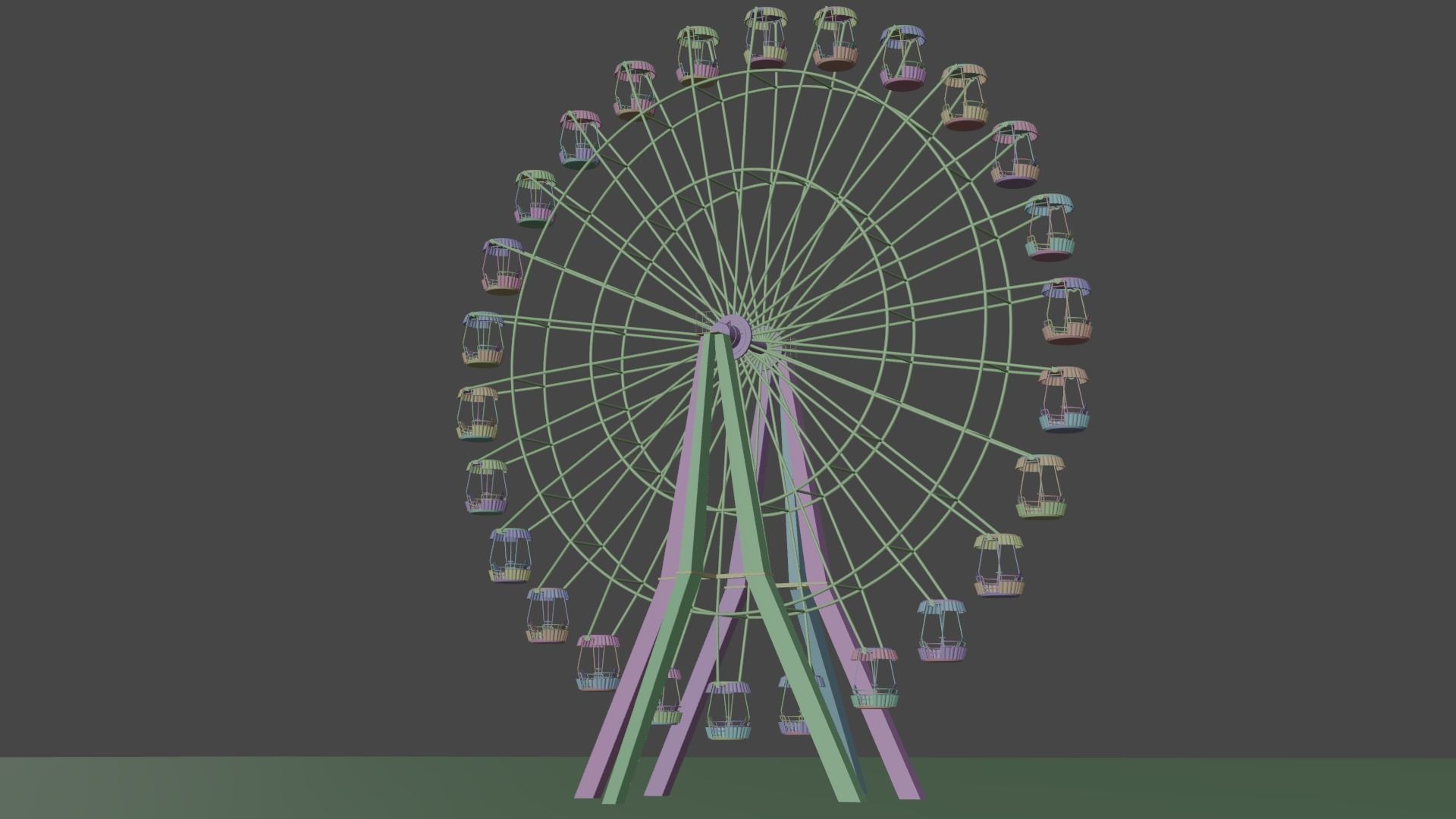 Ferris wheel Vintage 3D model_5