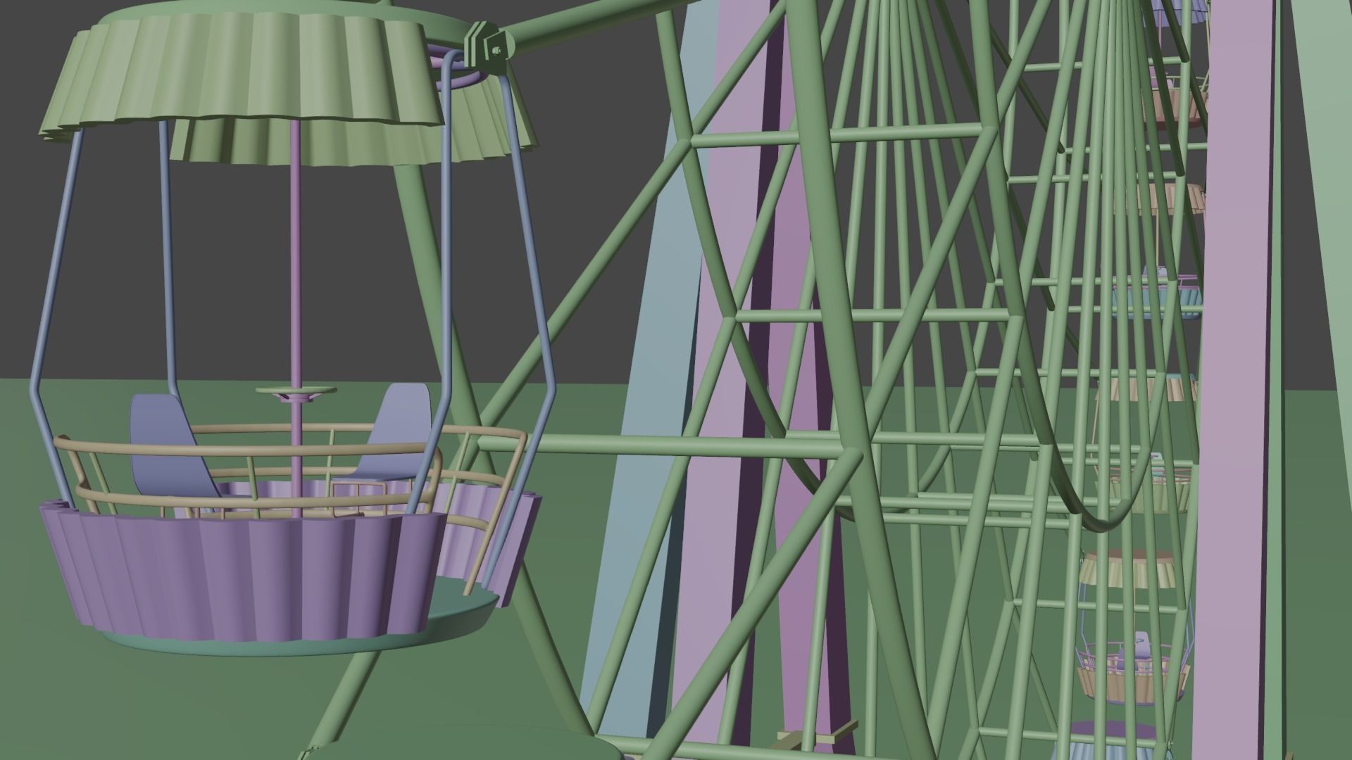 Ferris wheel Vintage 3D model_6