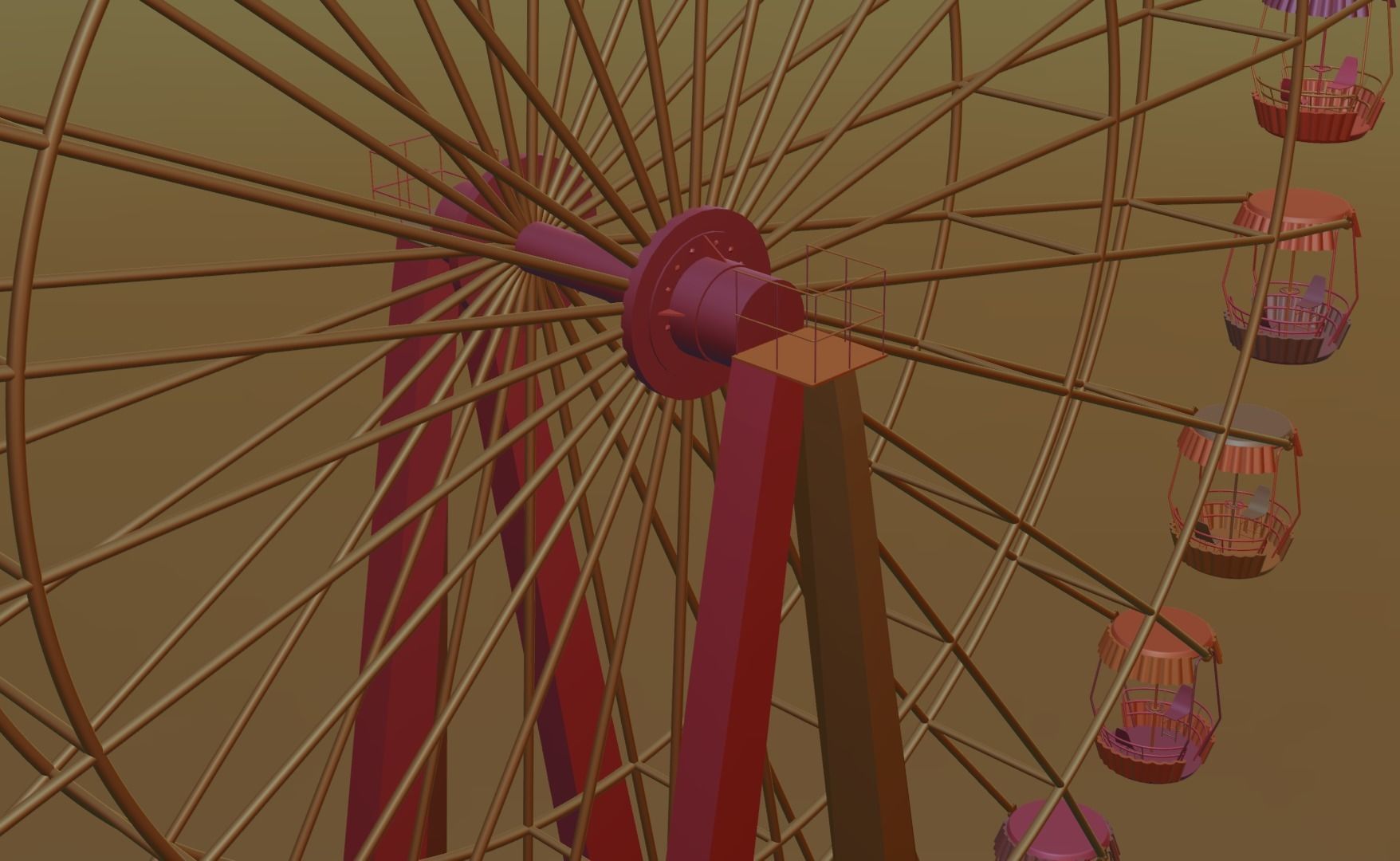 Ferris wheel Vintage 3D model_3