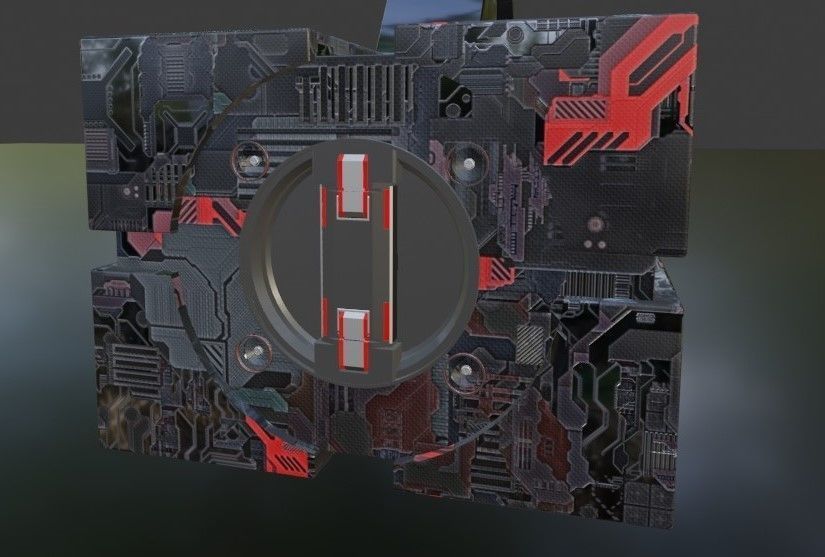 lantern 2 box with paint 3D model_5