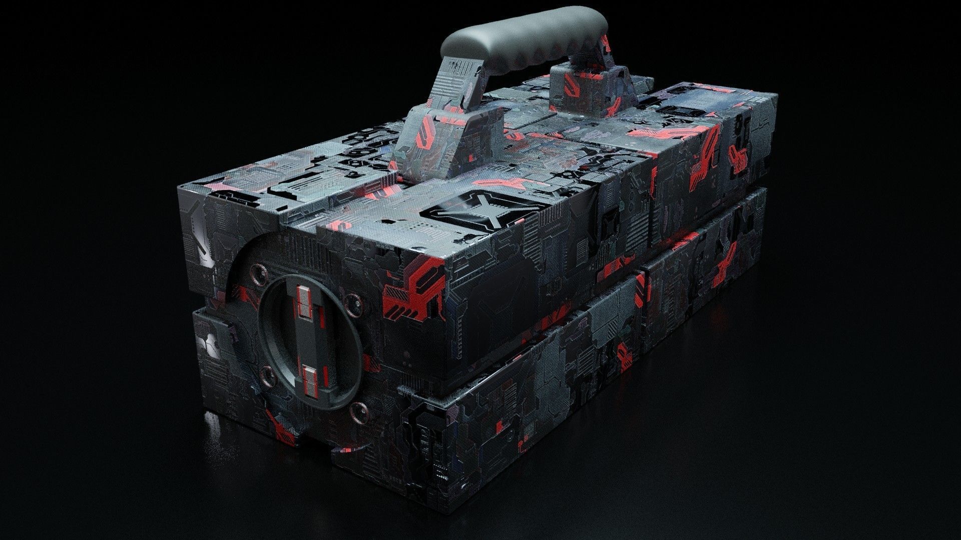 lantern 2 box with paint 3D model_1