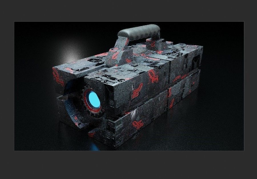 lantern 2 box with paint 3D model_3