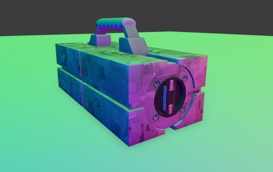 lantern 2 box with paint 3D model_10