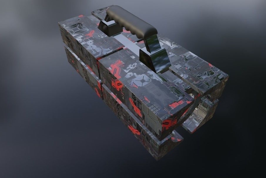 lantern 2 box with paint 3D model_6