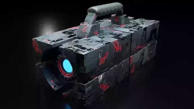 lantern 2 box with paint 3D model