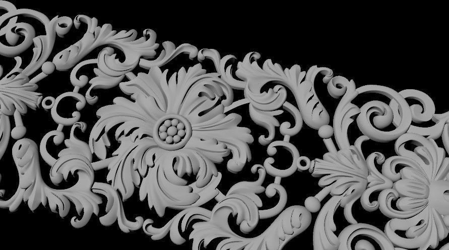 Central decor ornament for furniture 3D model_1