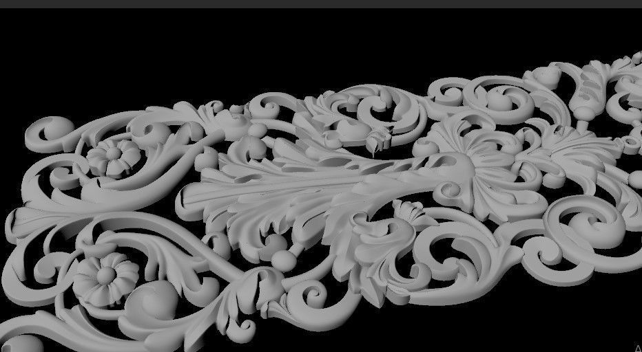 Central decor ornament for furniture 3D model_2