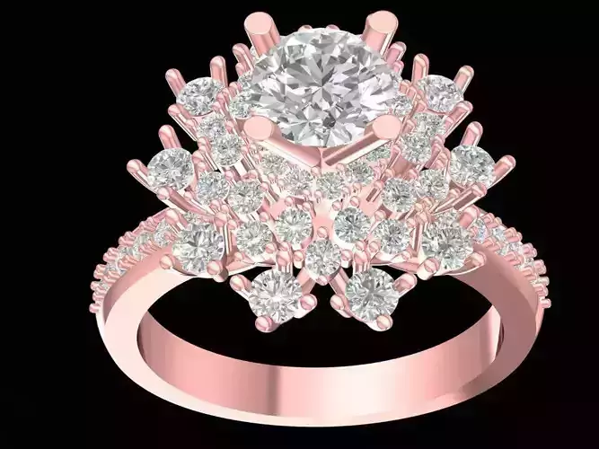 Luxury Snowflake Diamond Cluster Ring for Women  2692