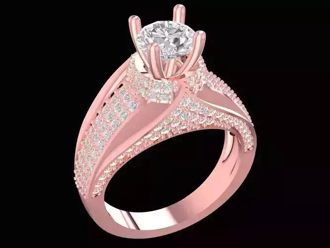 Luxury Halo Diamond Engagement Ring for Women  2693