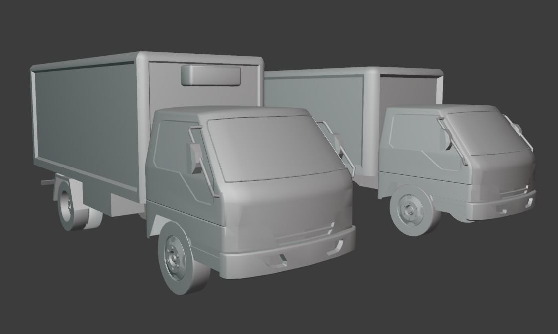 Isuzu Elf Low-poly 3D model_6