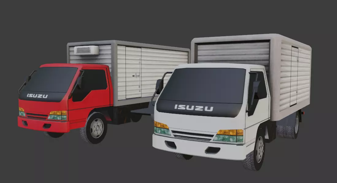Isuzu Elf Low-poly 3D model_0