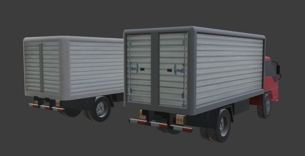 Isuzu Elf Low-poly 3D model_1