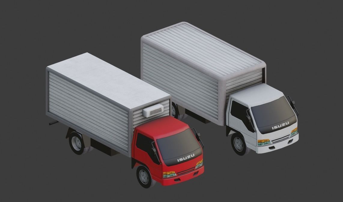 Isuzu Elf Low-poly 3D model_2