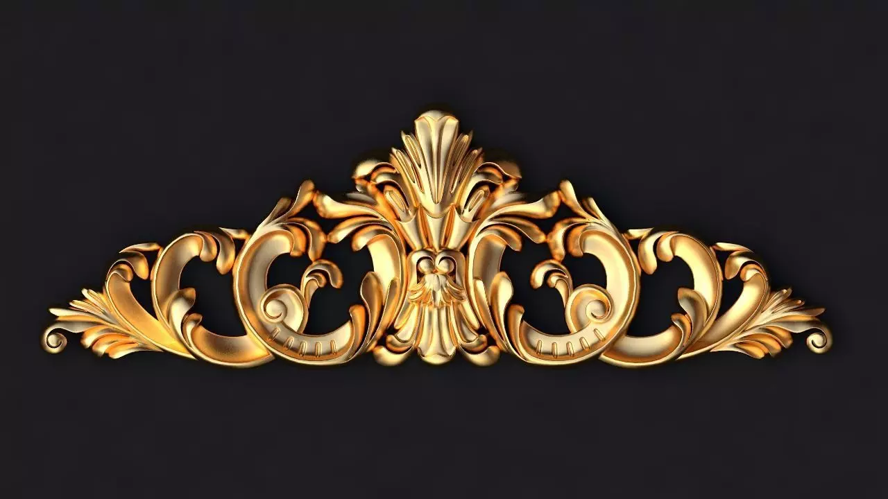 Central decor ornament for furniture 3D model_0