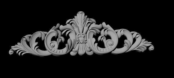 Central decor ornament for furniture 3D model_1