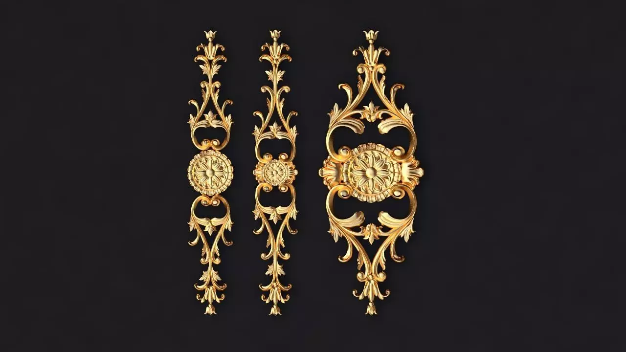 Central decor ornament for furniture 3D model_0