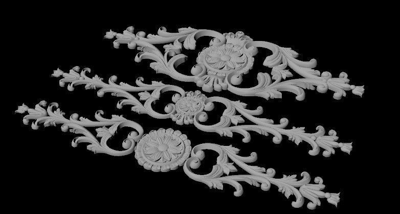 Central decor ornament for furniture 3D model_1